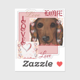 Sticker Dachshund Rouge     