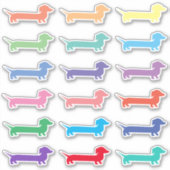 Sticker Dachshunds multicolores. (Devant)