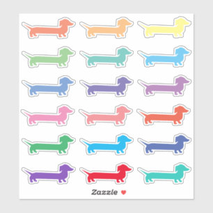 Sticker Dachshunds. multicolores