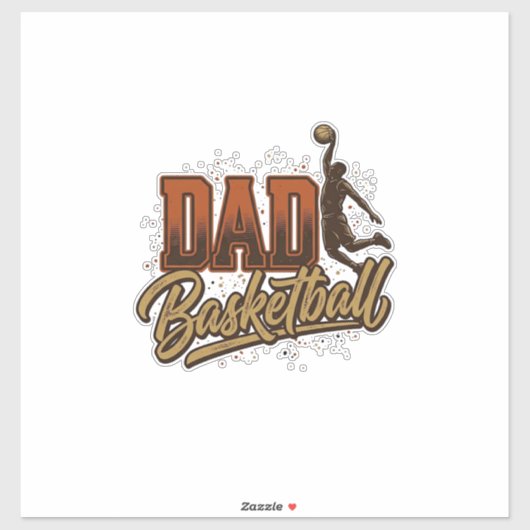 Sticker Dad Basketball Vintage Engraving Shirt Design_1 (Feuille)