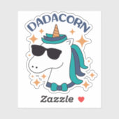 Sticker Dadacorn Avec Lunettes De Soleil (Feuille)