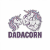 Sticker Dadacorn Funny Unicorn Dad Vector Shirt Design_1 (Devant)