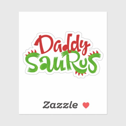 Sticker Daddy Saurus Dinosaur Lettres (Feuille)