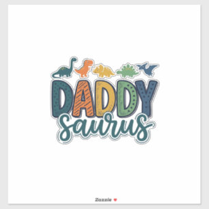 Sticker Daddy Saurus Papa Dinosaure Mignon Conception de V