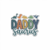 Sticker Daddy Saurus Papa Dinosaure Mignon Conception de V (Devant)