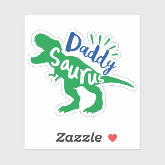 Sticker Daddy Saurus T-Rex Silhouette (Feuille)