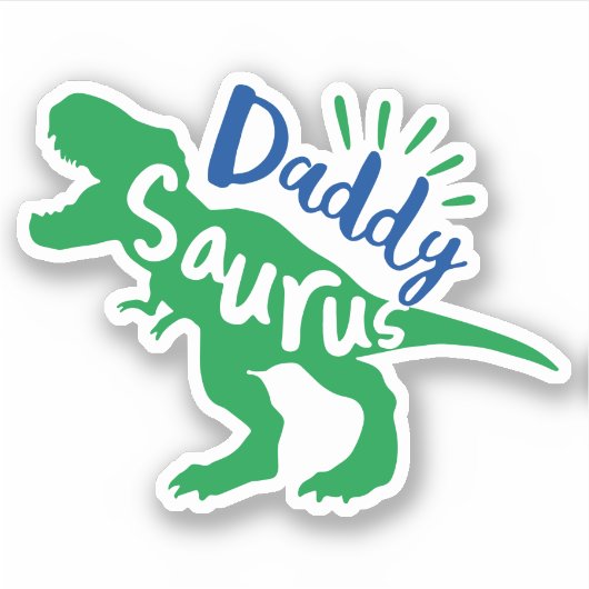 Sticker Daddy Saurus T-Rex Silhouette (Devant)