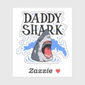 Sticker Daddy Shark - Grand Blanc (Feuille)