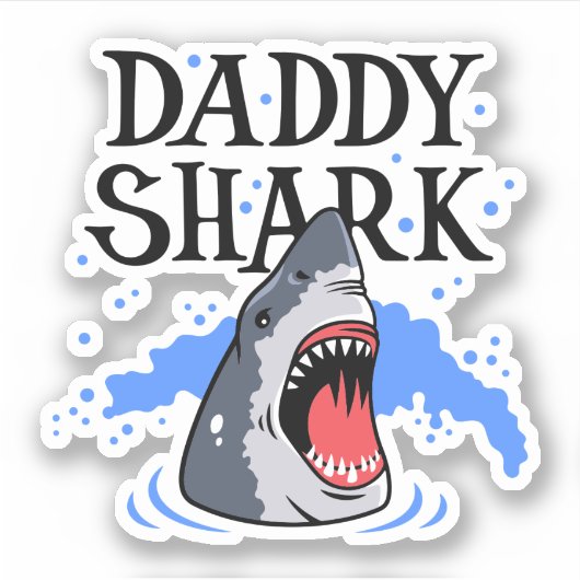 Sticker Daddy Shark - Grand Blanc (Devant)