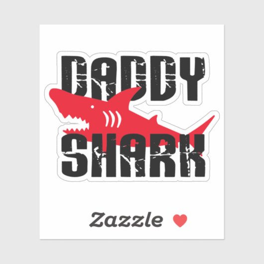 Sticker Daddy Shark Worn Graphic (Feuille)