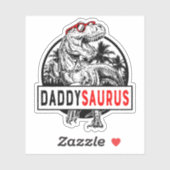 Sticker Daddysaurus Daddy Saurus T Rex Fête des pères 1WH1 (Feuille)