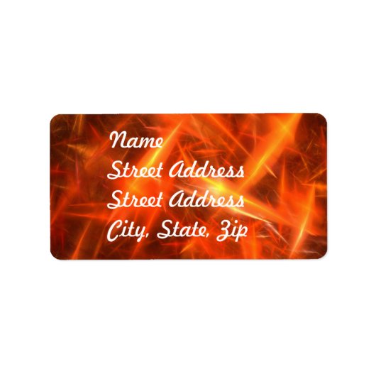 Sticker d'adresse Abstraite orange éclatante (Devant)
