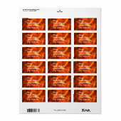 Sticker d'adresse Abstraite orange éclatante (Feuille entière)