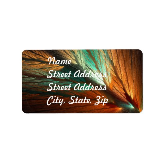 Sticker d'adresse Abstraite orange et verte (Devant)