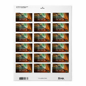 Sticker d'adresse Abstraite orange et verte (Feuille entière)