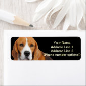 Sticker d'adresse beagle (En situation)