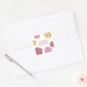 Sticker d'adresse de flambée rose et jaune rouge (Enveloppe)