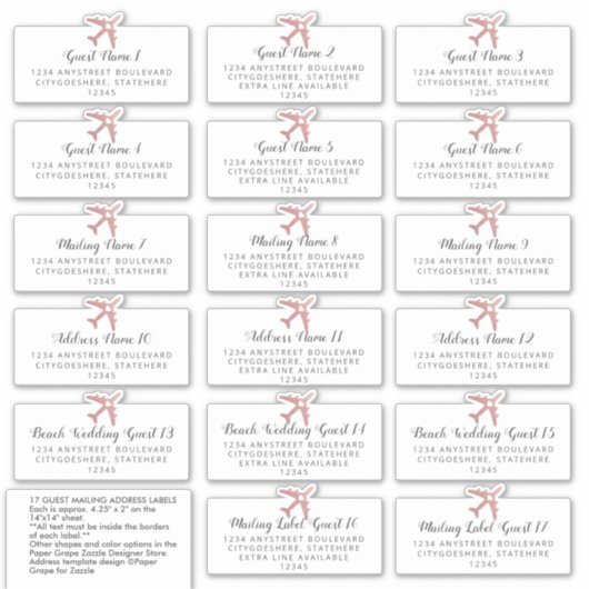 Sticker d'adresse de l'invité de mariage de destin (Devant)