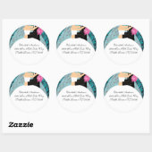 Sticker d'adresse de mariée et de chambre Damask T (Feuille)