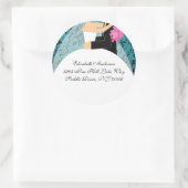 Sticker d'adresse de mariée et de chambre Damask T (Sac)