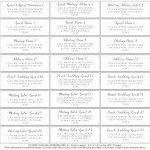 Sticker d'adresse de messagerie du mariage