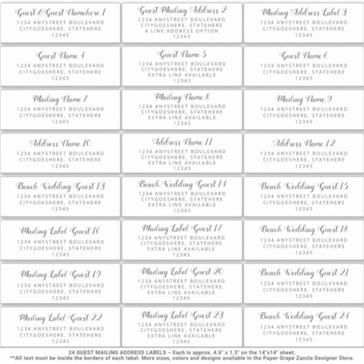 Sticker d'adresse de messagerie du mariage (Devant)