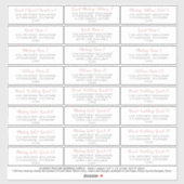 Sticker d'adresse de messagerie mariage Gray rose (Feuille)