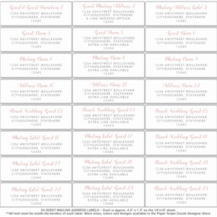Sticker d'adresse de messagerie mariage Gray rose