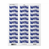 Sticker d'adresse de retour Abstrait bleu (Feuille entière)