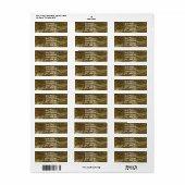 Sticker d'adresse de retour Abstrait or (Feuille entière)