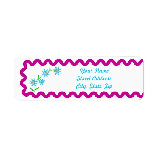 Sticker d'adresse de retour Arrière - plan de fleu (Devant)