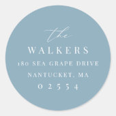 Sticker d'adresse de retour bleu côtier (Devant)