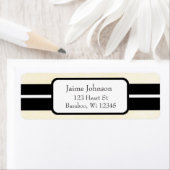 Sticker d'adresse de retour crème et noir (En situation)