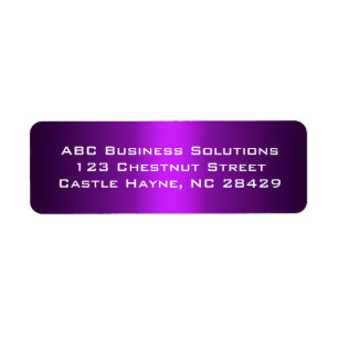 Sticker d'adresse de retour d'affaires noir et vio
