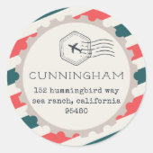 Sticker d'adresse de retour de courrier aérien (Devant)