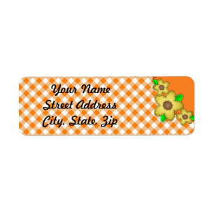 Sticker d'adresse de retour de Fleur Jaune GinBack