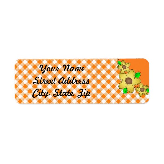Sticker d'adresse de retour de Fleur Jaune GinBack (Devant)