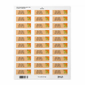 Sticker d'adresse de retour de Fleur Jaune GinBack (Feuille entière)