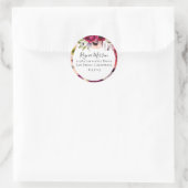 Sticker d'adresse de retour de fleurs bohème (Sac)