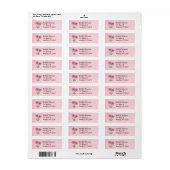 Sticker d'adresse de retour de fleurs roses (Feuille entière)