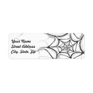 Sticker d'adresse de retour de Spider Web Fract Ar