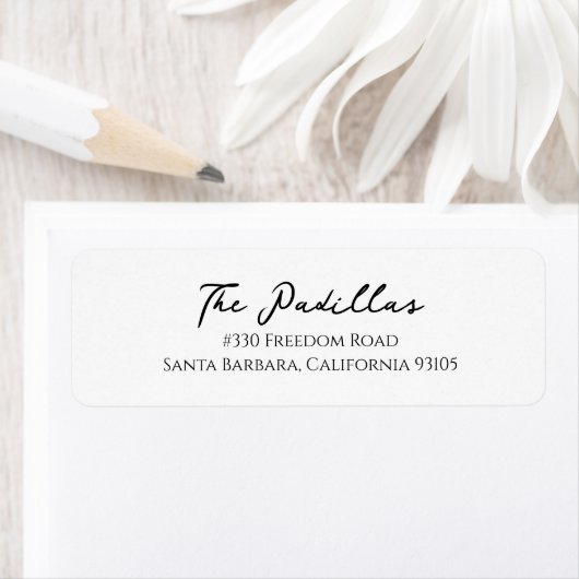 Sticker d'adresse de retour de vacances de script  (En situation)