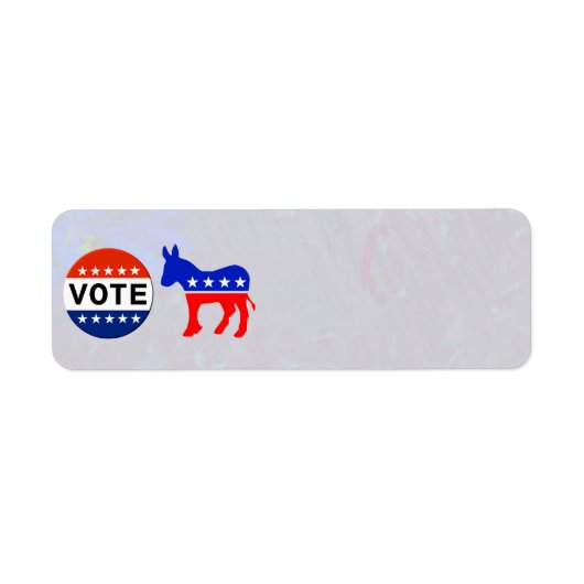 Sticker d'adresse de retour démocrate de vote (Devant)
