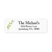 Sticker d'adresse de retour feuille (Devant)