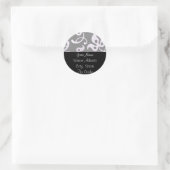 Sticker d'adresse de retour Floral noir et blanc (Sac)