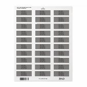 Sticker d'adresse de retour gris clair (Feuille entière)