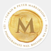 Sticker d'adresse de retour Monogramme (Devant)