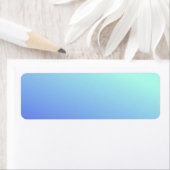 Sticker d'adresse de retour Ombré Blue à Aqua (En situation)
