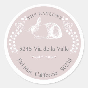 Sticker d'adresse de retour Pink Bunny