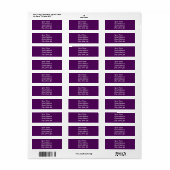 Sticker d'adresse de retour Plum Purple (Feuille entière)